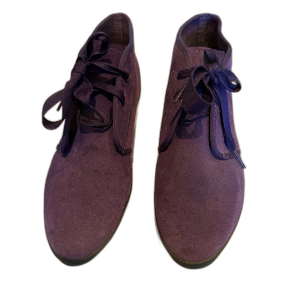 Vintage 80s 90s Keds Purple Suede Chukka Boots 9M Ribbon Lace - Picture 2 of 10